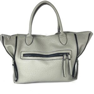 Charming Charlie Gray Multi Zipper Purse